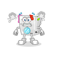 washing machine very angry mascot. cartoon vector