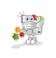 washing machine refuse viruses cartoon. cartoon mascot vector