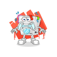 washing machine monster vector. cartoon character