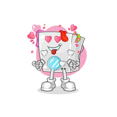 washing machine fallin love vector. cartoon character