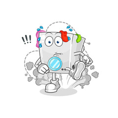 washing machine running illustration. character vector