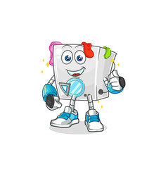 Obraz premium washing machine robot character. cartoon mascot vector