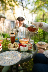beautiful delicious lunch in nature