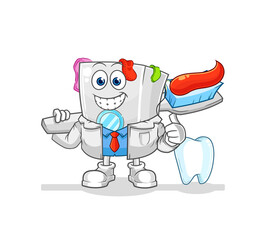 washing machine dentist illustration. character vector