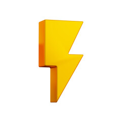 3d illustration flash thunderbolt icon