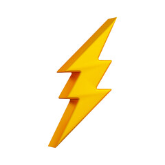 3d illustration flash thunderbolt icon