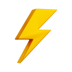 3d illustration flash thunderbolt icon