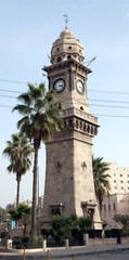 Fototapeta na wymiar Aleppo Bab al Faraj clock tower Syria