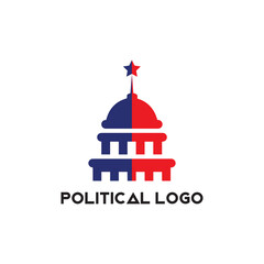 United States Capitol Building logo design. Capitol Hill Washington DC vector design. Political logo template