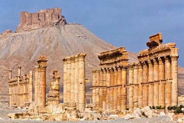 Colonnade and Castle Palmyra Syria