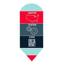 USC - United States Code acronym. business concept background. vector illustration concept with keywords and icons. lettering illustration with icons for web banner, flyer, landing pag