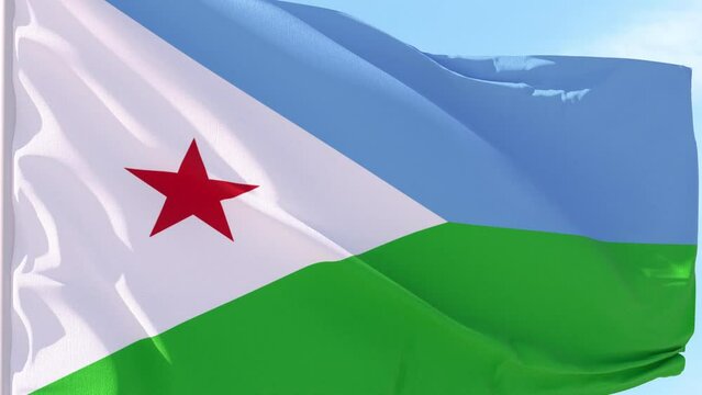 Djibouti Flag Looping Background