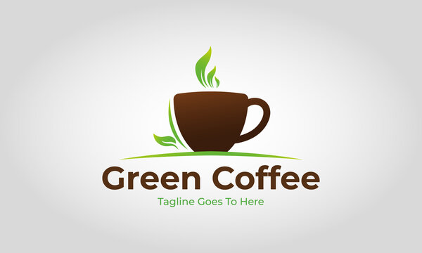 Green Coffee Logo Design Vector Template