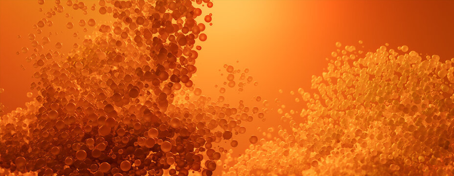 Modern Pharmaceutical concept with Orange Particles.