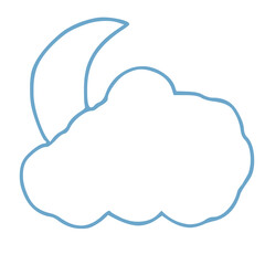 simple illustration of moon with cloud