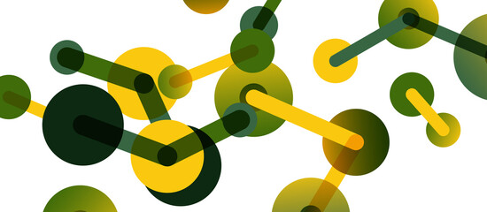 Abstract background. Round dots connected by lines. Trendy techno business template for wallpaper, banner, background or landing