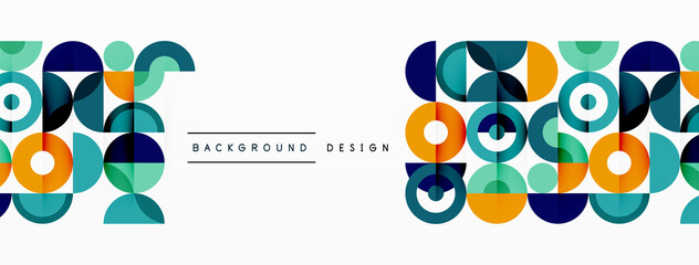 Colorful circle abstract background. Minimal geometric template for wallpaper, banner, presentation