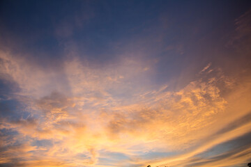 Fototapeta na wymiar Blue sky in sunset