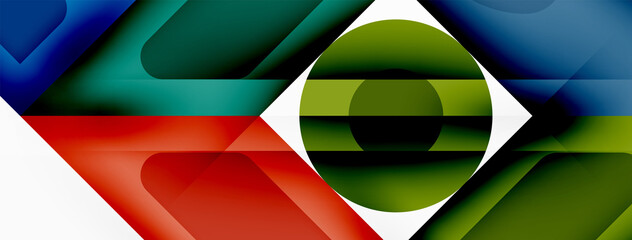 Square and circle minimal abstract background. Vector illustration for wallpaper banner background