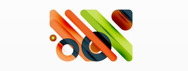 Lines geometric background. Stripes and rings composition business template for wallpaper, banner, background or landing