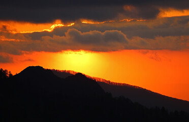 Sun behind clouds - Great Smoky Mountains National Park, Tennessee