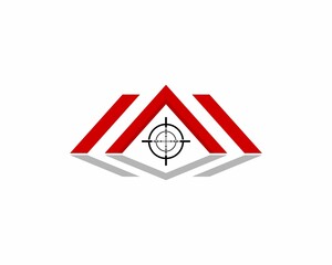 Roofing house with sniper target in the middle