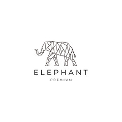 Obraz premium Elephant geometric polygonal logo vector icon design template
