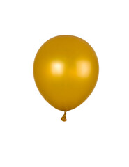 Bright yellow balloon isolated on a white background. Minimal concept.