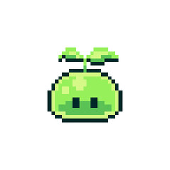 Obraz premium vector tree seedling character pixel art