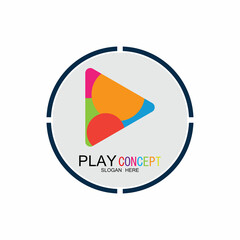 Play logo design concept vector Icon Symbol