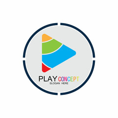 Play logo design concept vector Icon Symbol