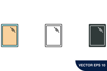 mirror icons  symbol vector elements for infographic web