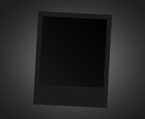 photo frame on black, polaroid, camera, instant