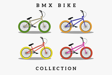 BMX bike flat illustration collection