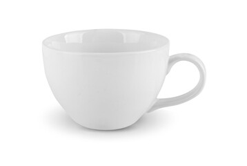 White cup isolated on white background