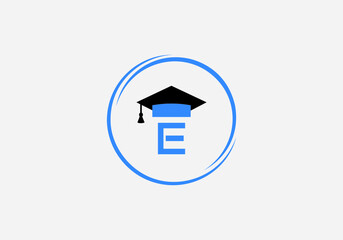 Educational logo and sign vector and Graduation cap design with the letter and alphabets vector