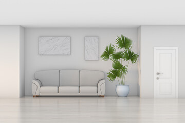 Fototapeta premium Home interior. Living room. 3D illustration