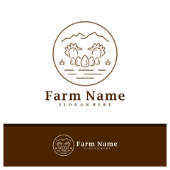 Chicken Farm logo design vector, Creative Chicken Farm logo concepts template illustration.