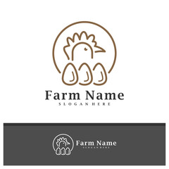 Chicken Farm logo design vector, Creative Chicken Farm logo concepts template illustration.