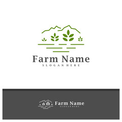 Nature Farm logo design vector, Creative Farm logo concepts template illustration.
