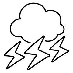 シンプルな雷マーク(線画)
