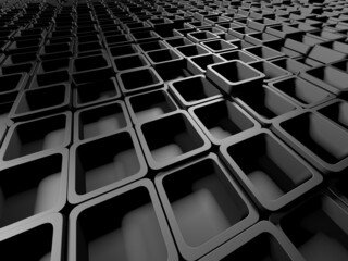 Fototapeta premium Dark silver cubes. Abstract metallic background. Modern design