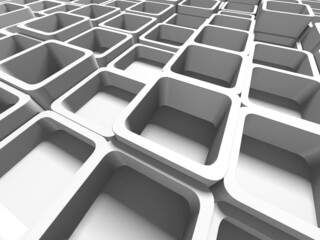 Fototapeta premium White cubes structure. Abstract futuristic background.