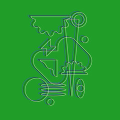 Abstract geometric background. Design poster with the flat figures. A stylish template for further creativity.