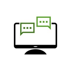 Online chat icon isolated on white background