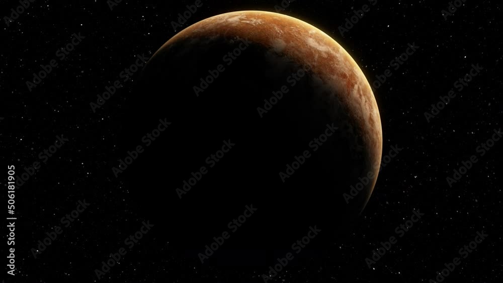 Poster Futuristic concept of deep space exploration discovering a new alien planet in another galaxy. Alien world concept