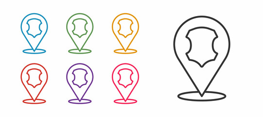 Set line Leather icon isolated on white background. Set icons colorful. Vector