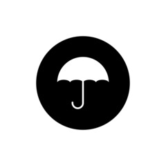 Umbrella icon in black round
