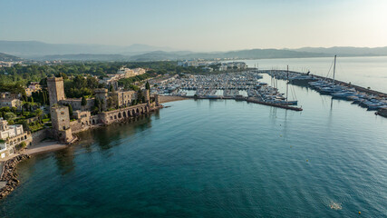 Aerial view of Ch&acirc;teau de la Napoule at Cannes on a sunny morning