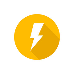 Lightning flat icon with shadow